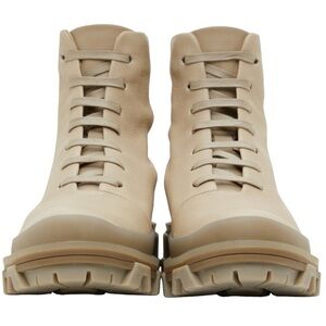 Rag & Bone Shiloh Hiker Nappa Leather Boots Oyster Grey Women's 7.5 New Lace Up